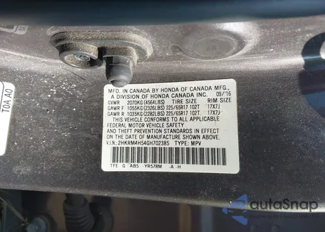 2016 Honda Cr-V Ex z USA, uszkodzony, nr VIN 2HKRM4H54GH702385